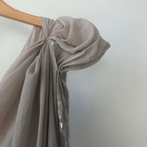 Max Studio Asymmetrical Cream Dress - Picture 4 of 7